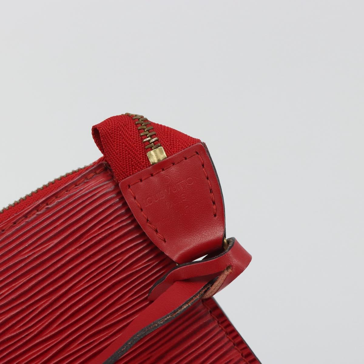 LOUIS VUITTON Epi Pochette Accessoires Pouch Red M52947 LV Auth 187691