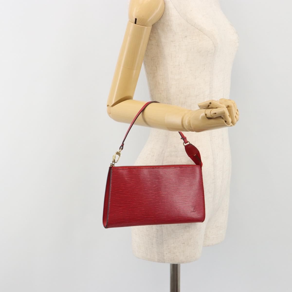 LOUIS VUITTON Epi Pochette Accessoires Pouch Red M52947 LV Auth 187691