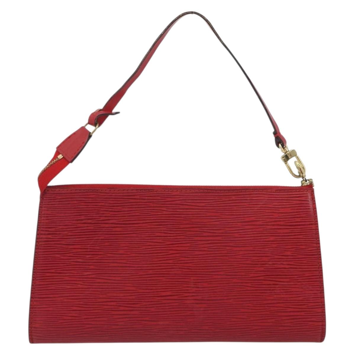 LOUIS VUITTON Epi Pochette Accessoires Pouch Red M52947 LV Auth 187691