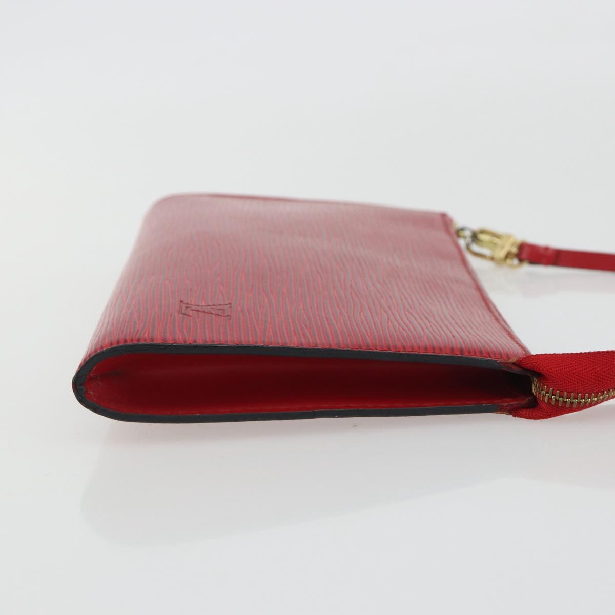 LOUIS VUITTON Epi Pochette Accessoires Pouch Red M52947 LV Auth 187691