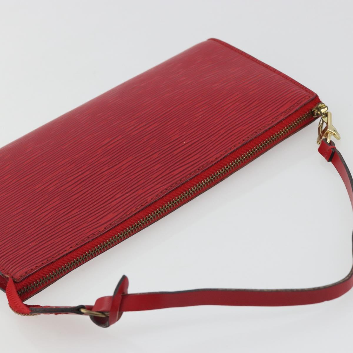 LOUIS VUITTON Epi Pochette Accessoires Pouch Red M52947 LV Auth 187691