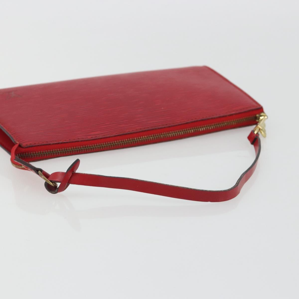 LOUIS VUITTON Epi Pochette Accessoires Pouch Red M52947 LV Auth 187691