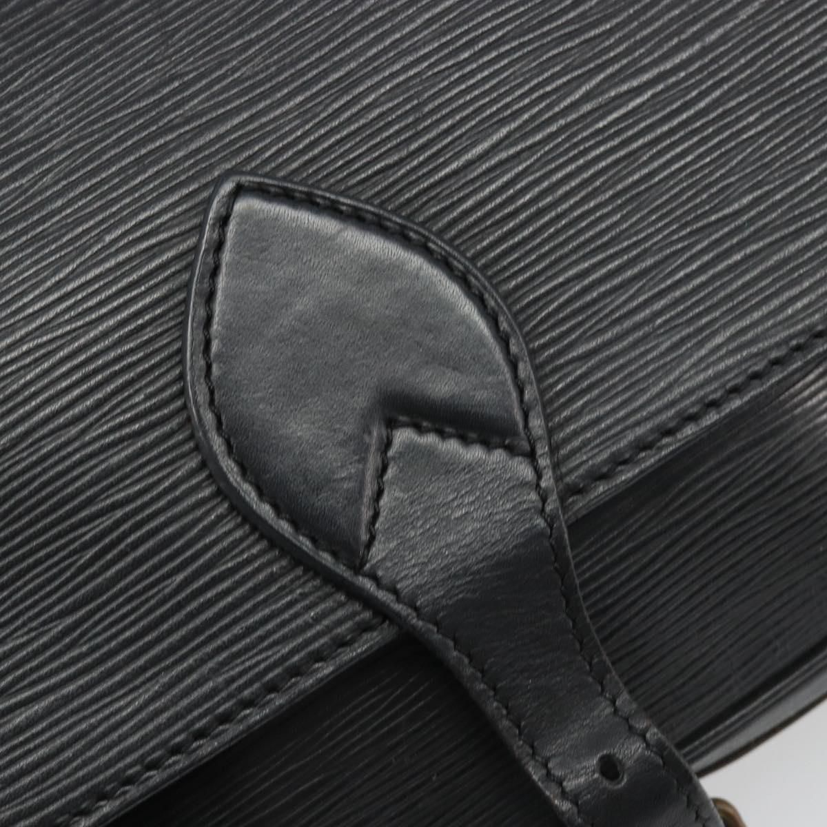 LOUIS VUITTON Epi Cartouchiere MM Shoulder Bag Black Noir M52242 LV Auth 187693