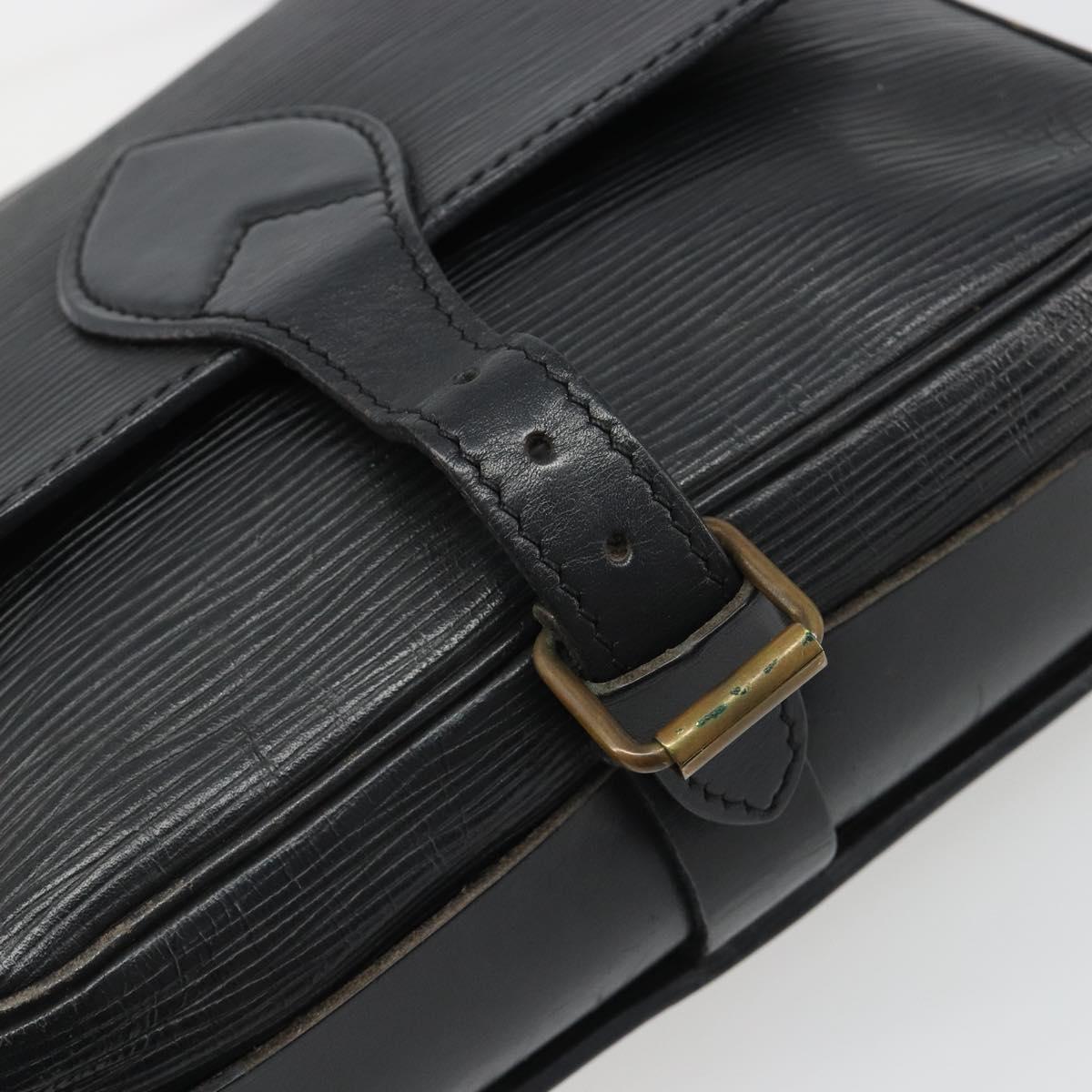 LOUIS VUITTON Epi Cartouchiere MM Shoulder Bag Black Noir M52242 LV Auth 187693