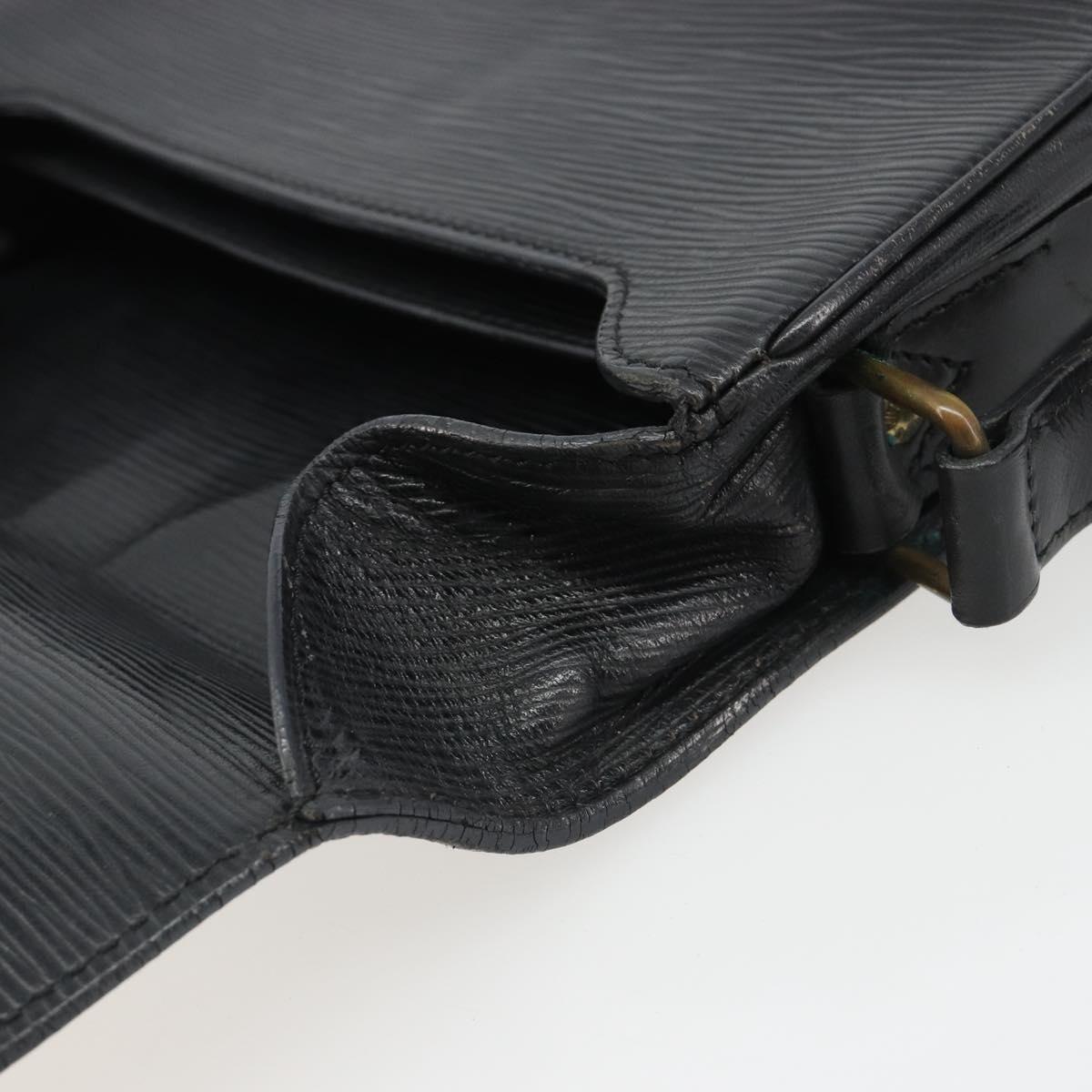 LOUIS VUITTON Epi Cartouchiere MM Shoulder Bag Black Noir M52242 LV Auth 187693