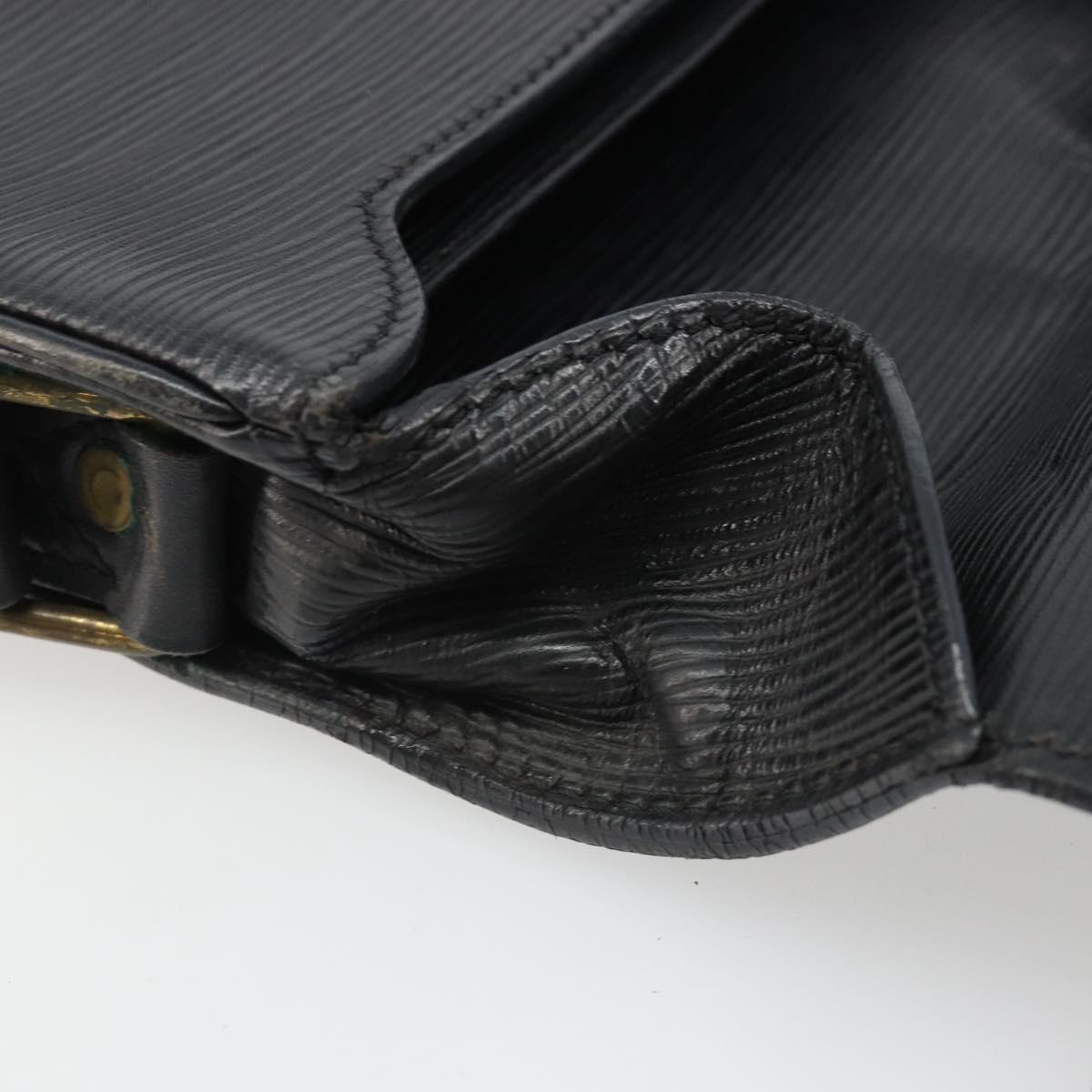 LOUIS VUITTON Epi Cartouchiere MM Shoulder Bag Black Noir M52242 LV Auth 187693