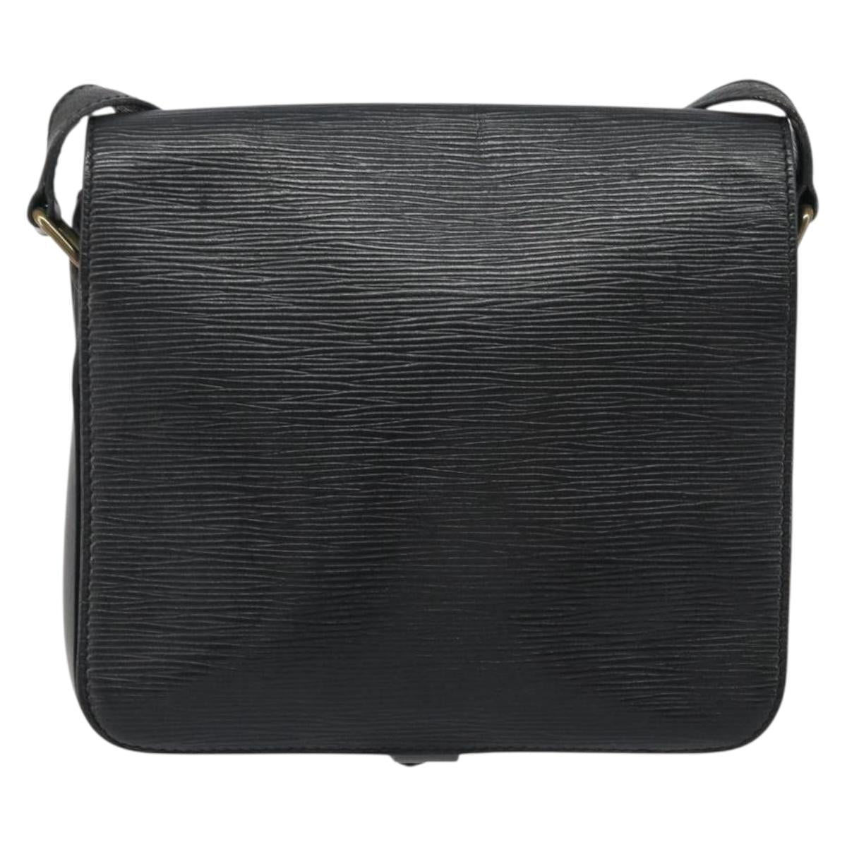 LOUIS VUITTON Epi Cartouchiere MM Shoulder Bag Black Noir M52242 LV Auth 187693