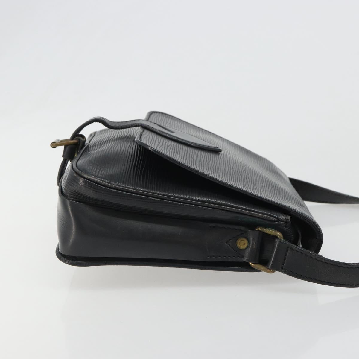 LOUIS VUITTON Epi Cartouchiere MM Shoulder Bag Black Noir M52242 LV Auth 187693
