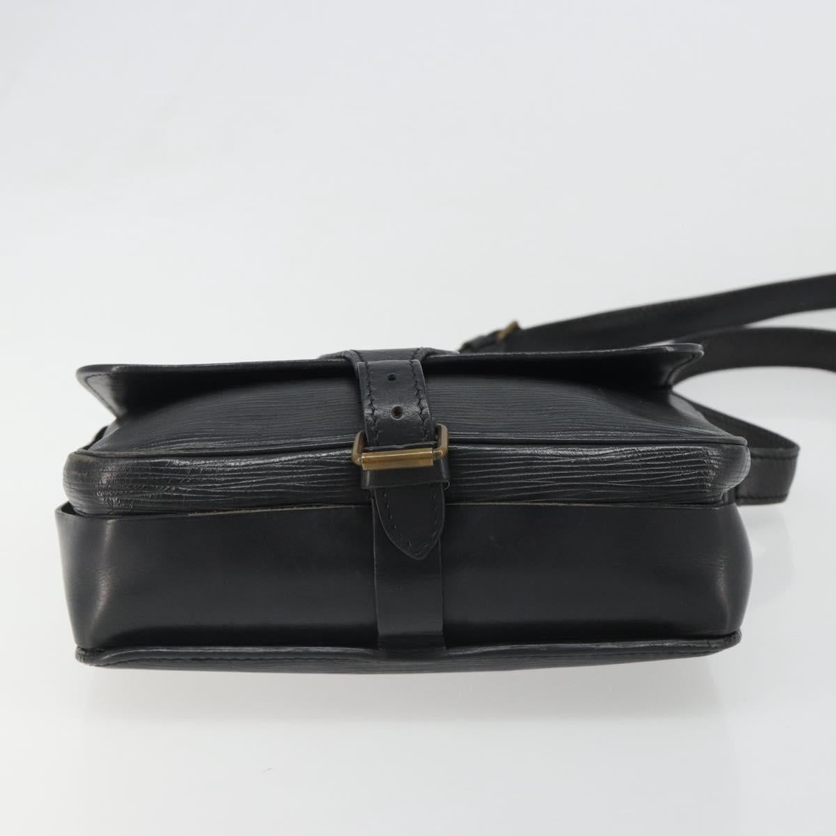 LOUIS VUITTON Epi Cartouchiere MM Shoulder Bag Black Noir M52242 LV Auth 187693