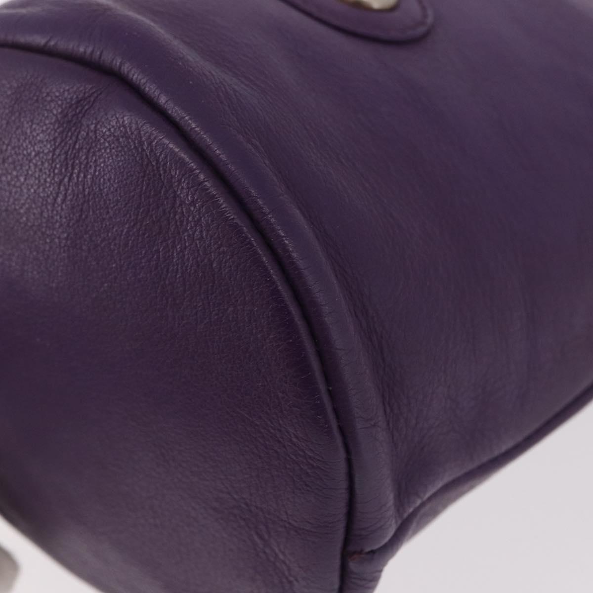 Christian Dior Shoulder Bag Leather Purple Auth 187694