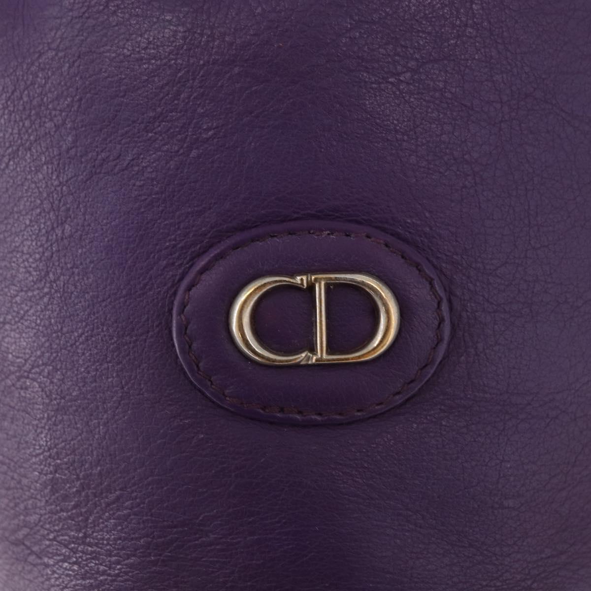 Christian Dior Shoulder Bag Leather Purple Auth 187694