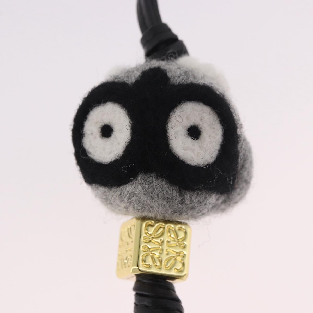 LOEWE Bag Charm Key Holder Owl Bag Charm Wool Gray Auth 187701M