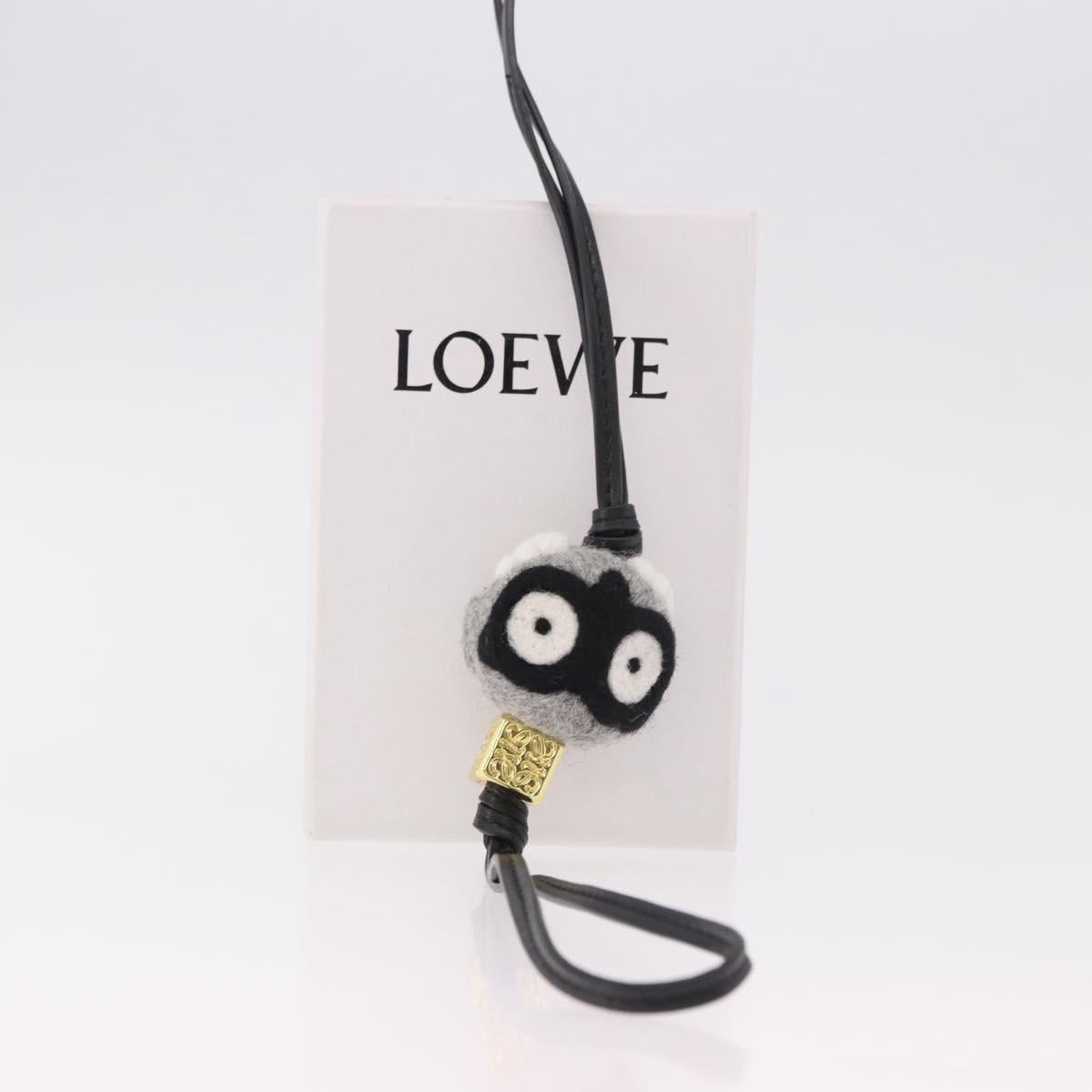 LOEWE Bag Charm Key Holder Owl Bag Charm Wool Gray Auth 187701M