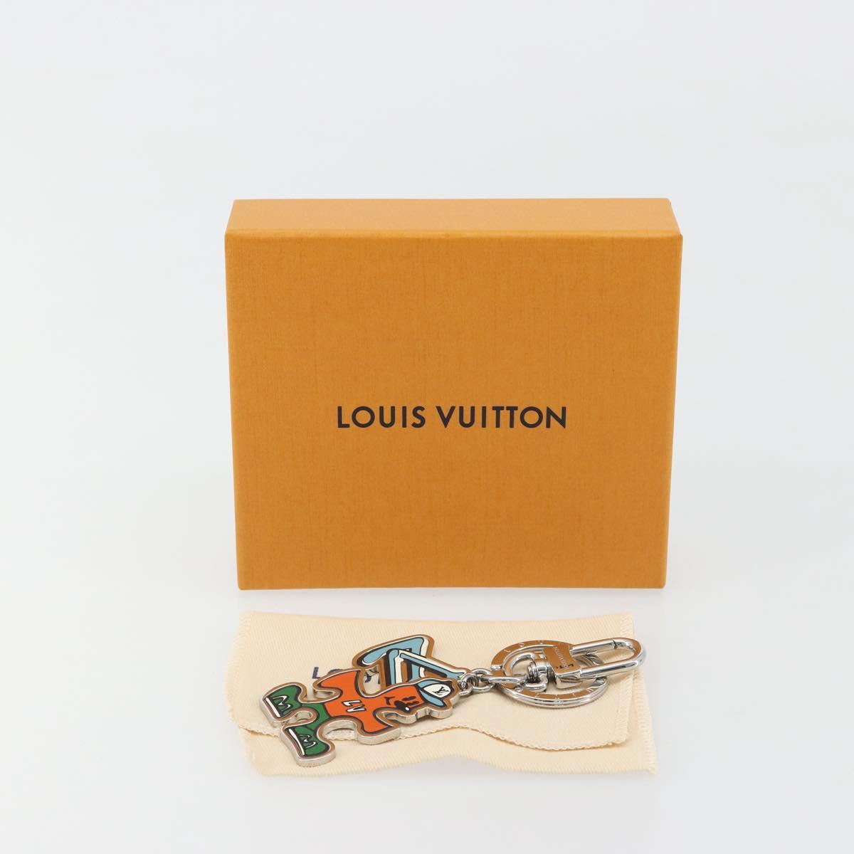 LOUIS VUITTON Porte Cles LV Puzzle Charm metal Silver R95014 LV Auth 187703M
