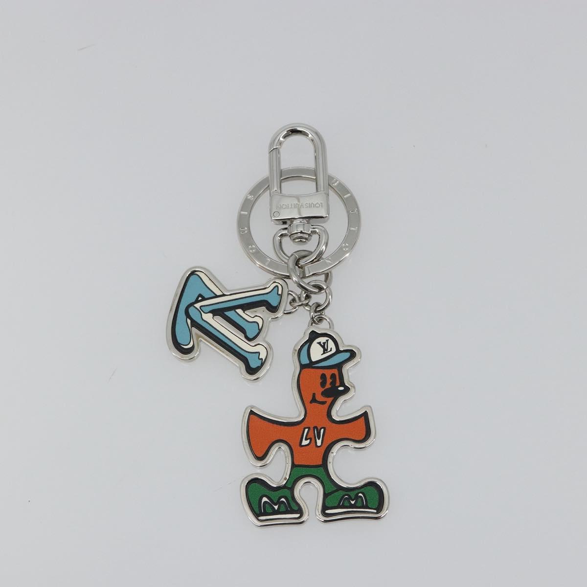 LOUIS VUITTON Porte Cles LV Puzzle Charm metal Silver R95014 LV Auth 187703M