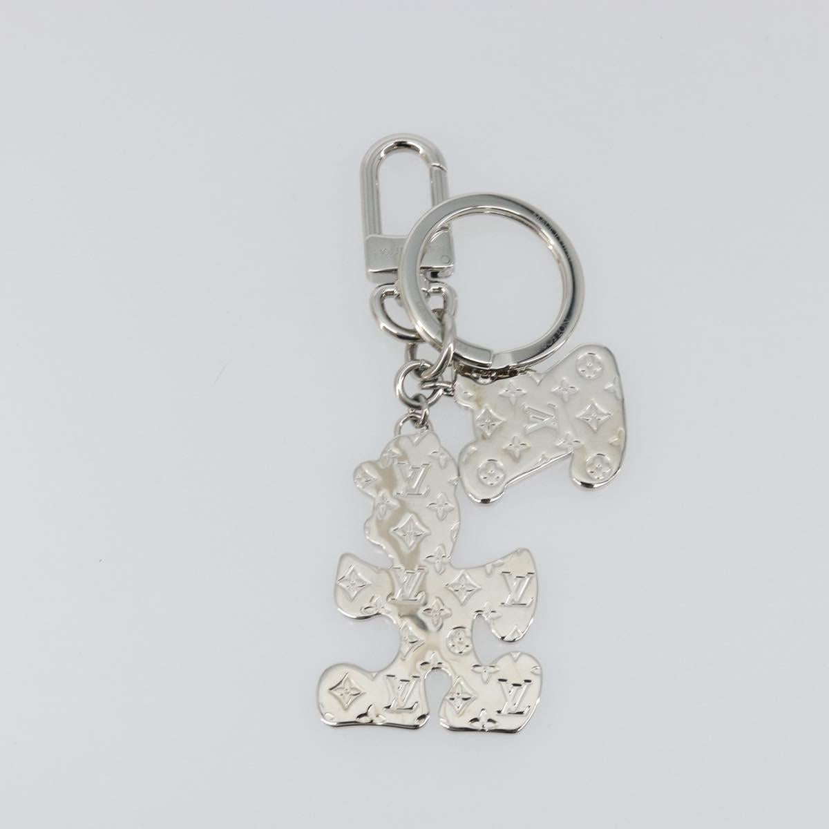 LOUIS VUITTON Porte Cles LV Puzzle Charm metal Silver R95014 LV Auth 187703M