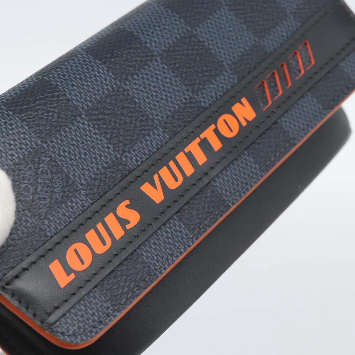 LOUIS VUITTON Damier Cobalt Etui Lunette Woody Glasses Case GI0380 Auth 187704