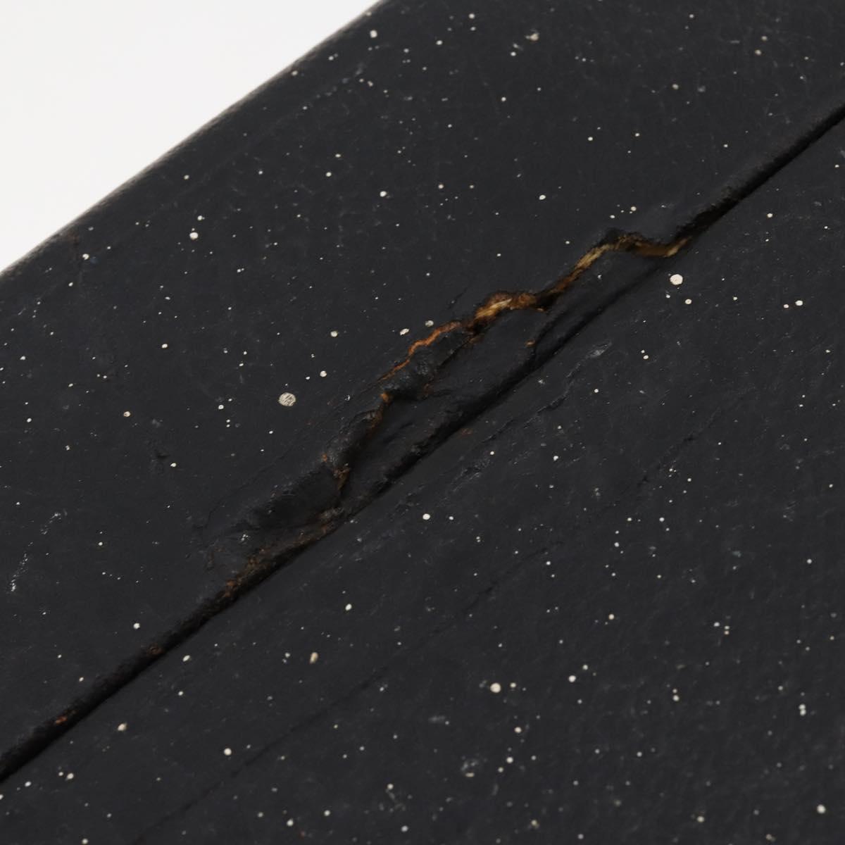 LOUIS VUITTON Trunk Leather Black Silver LV Auth 187706