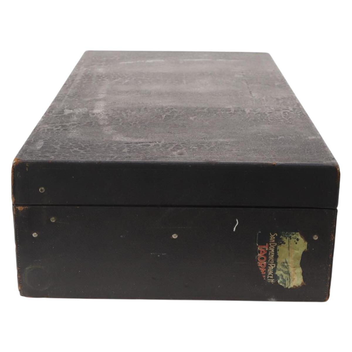 LOUIS VUITTON Trunk Leather Black Silver LV Auth 187706