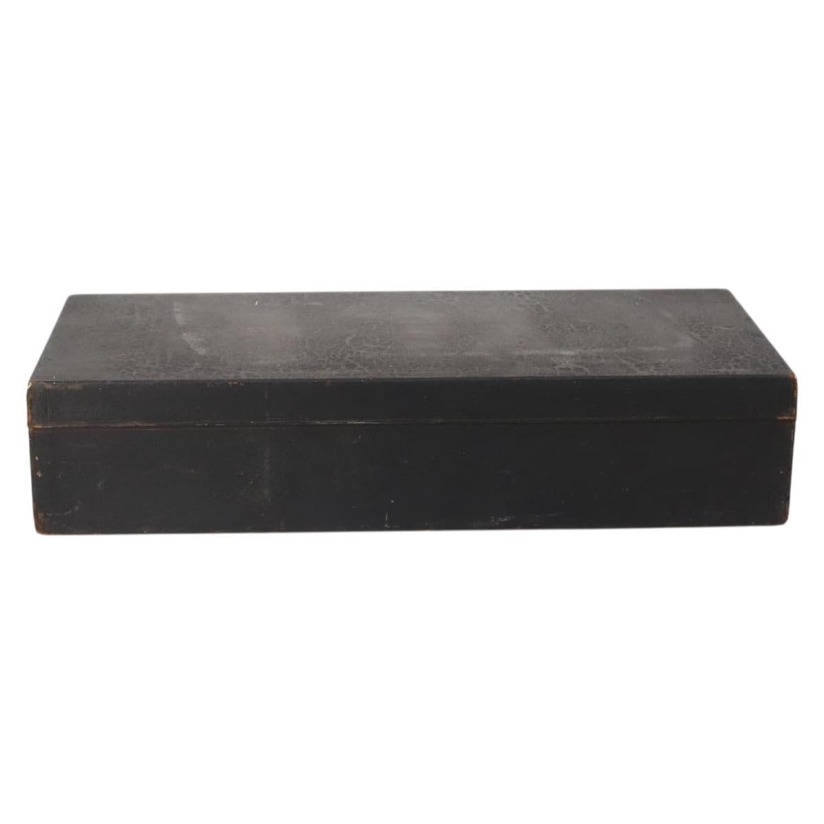 LOUIS VUITTON Trunk Leather Black Silver LV Auth 187706