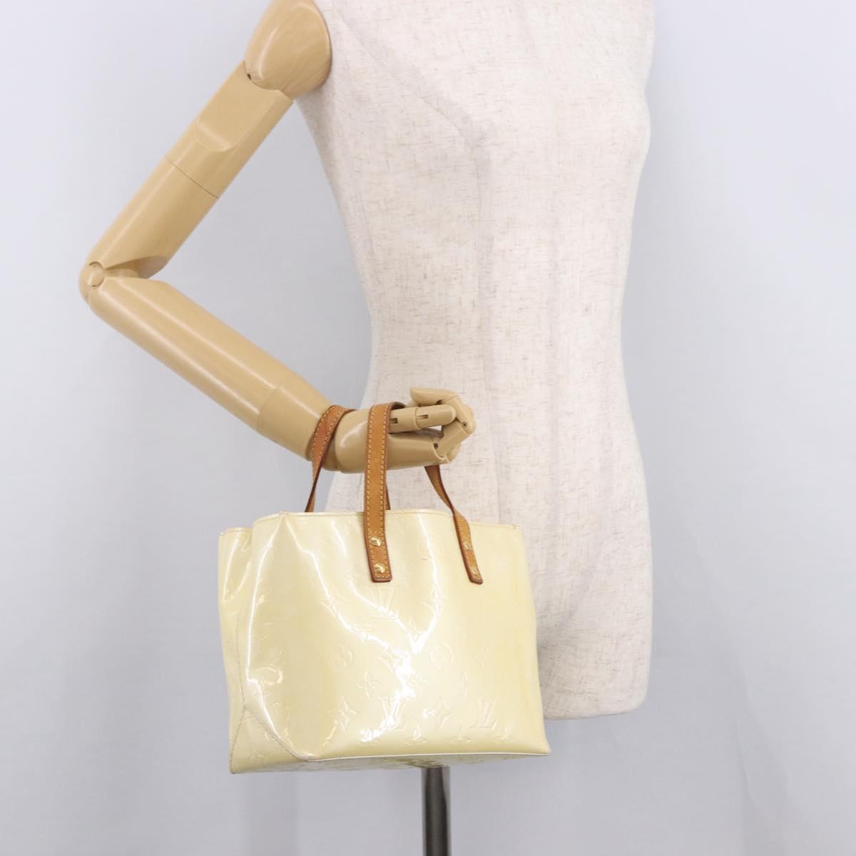 LOUIS VUITTON Monogram Vernis Reade PM Hand Bag Perle M91336 LV Auth 187720