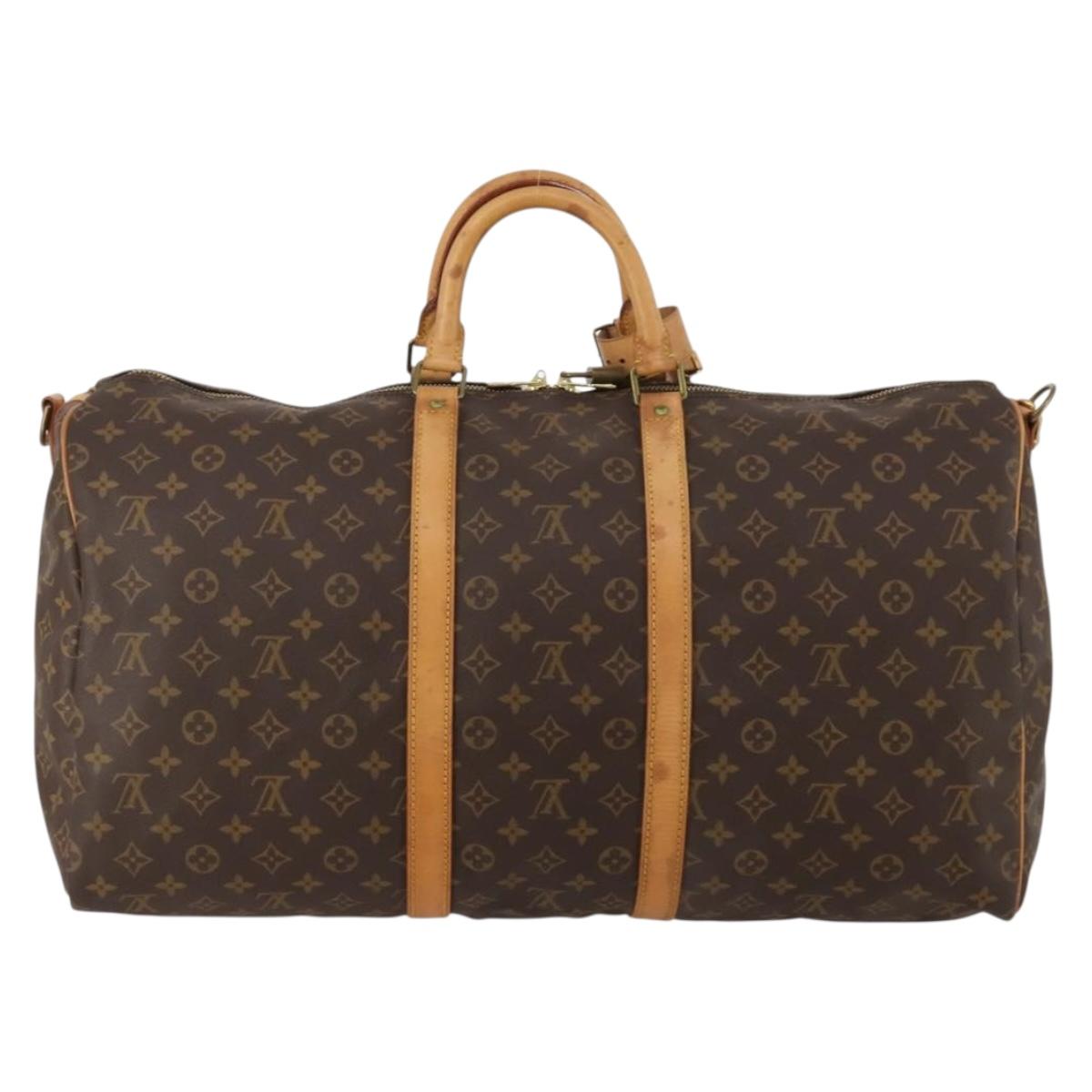 LOUIS VUITTON Monogram Keepall Bandouliere 55 Boston Bag M41414 LV Auth 187724A
