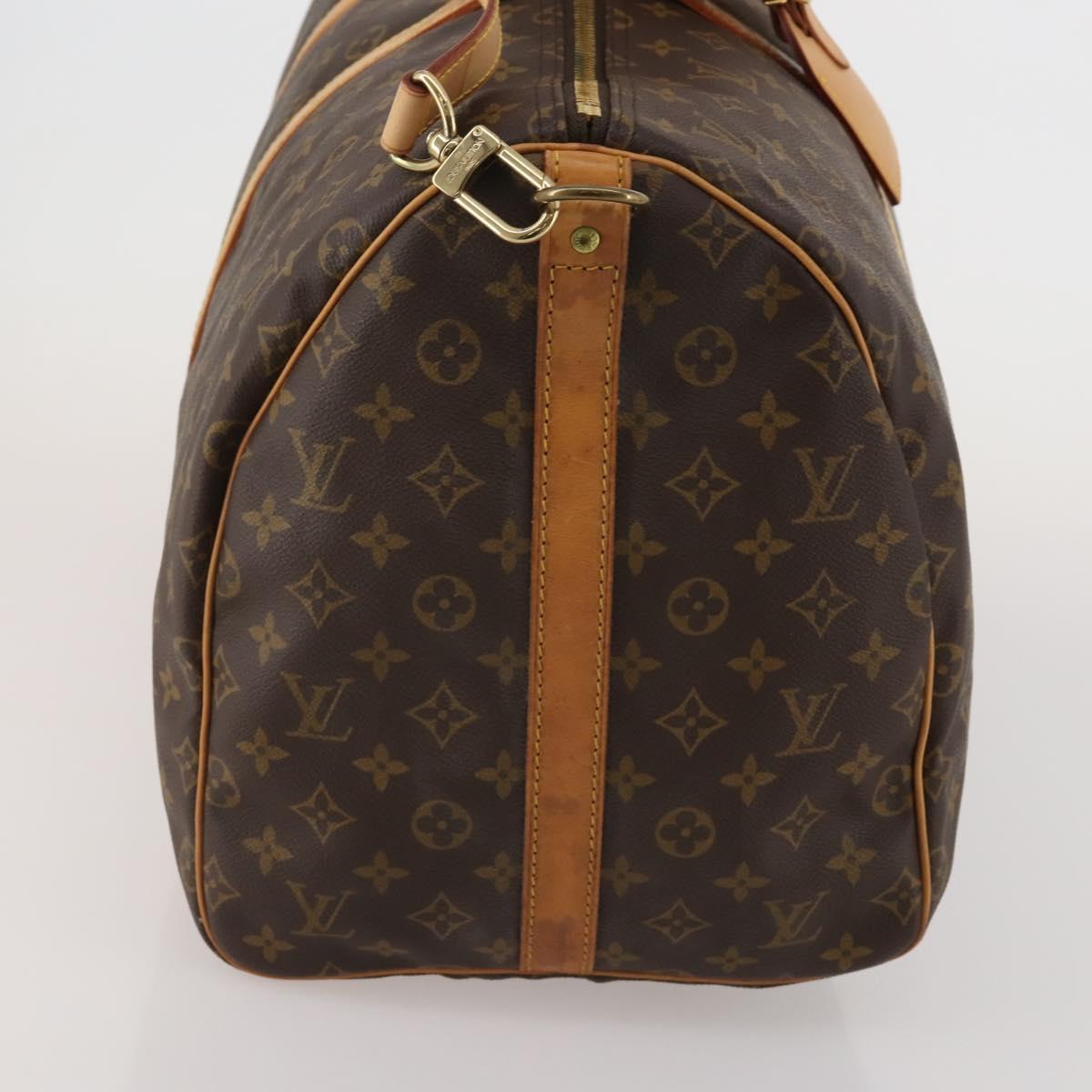 LOUIS VUITTON Monogram Keepall Bandouliere 55 Boston Bag M41414 LV Auth 187724A
