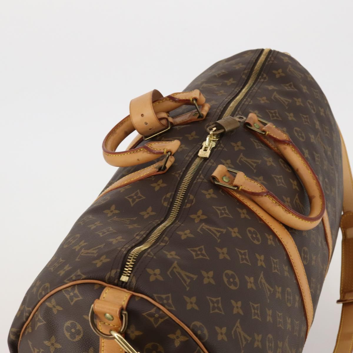LOUIS VUITTON Monogram Keepall Bandouliere 55 Boston Bag M41414 LV Auth 187724A