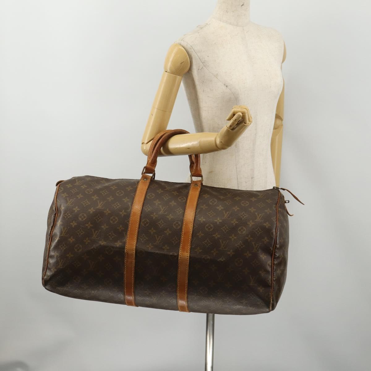 LOUIS VUITTON Monogram Keepall 55 Boston Bag M41424 LV Auth 187725