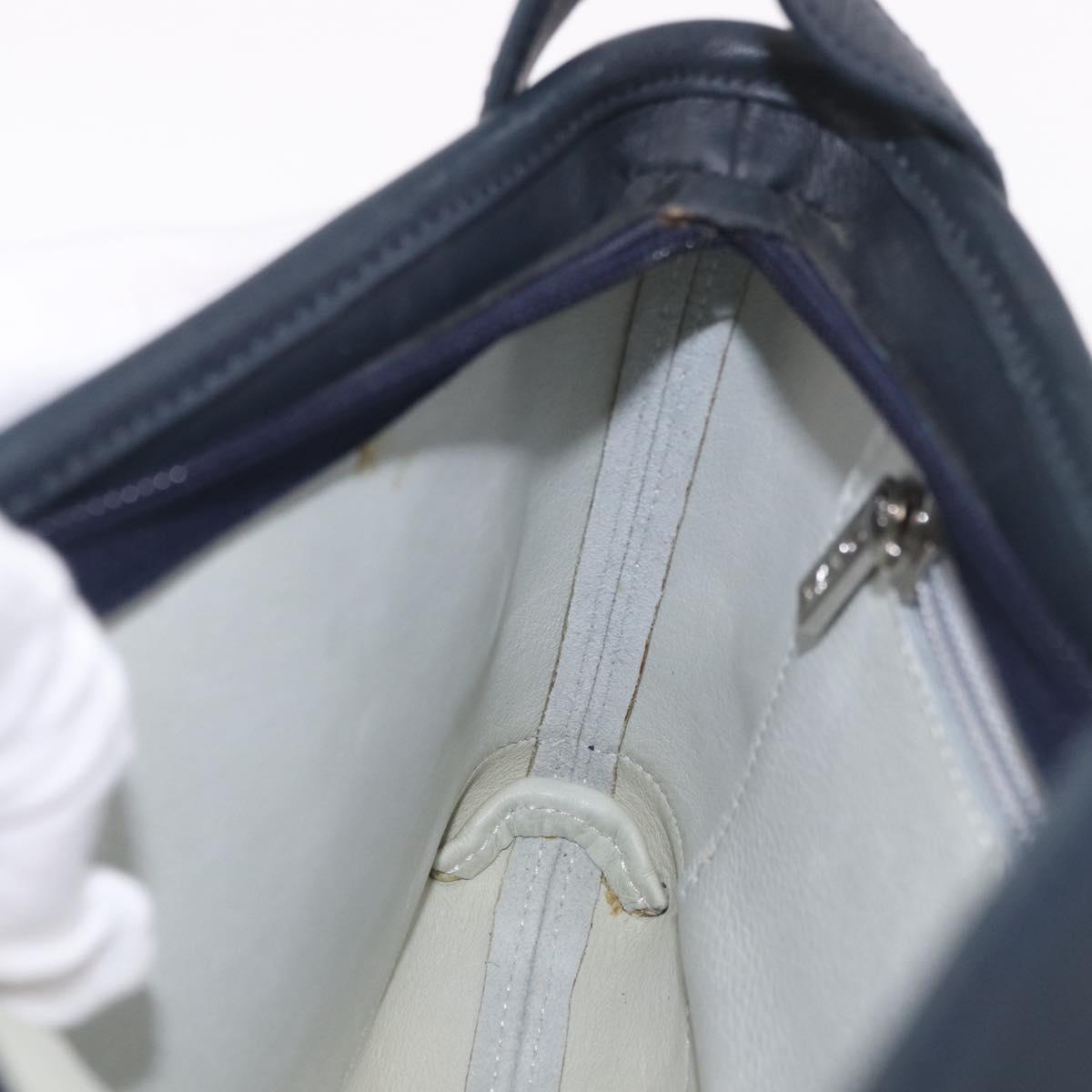 LOEWE Anagram Shoulder Bag Suede Leather Gray Silver Auth 187727A