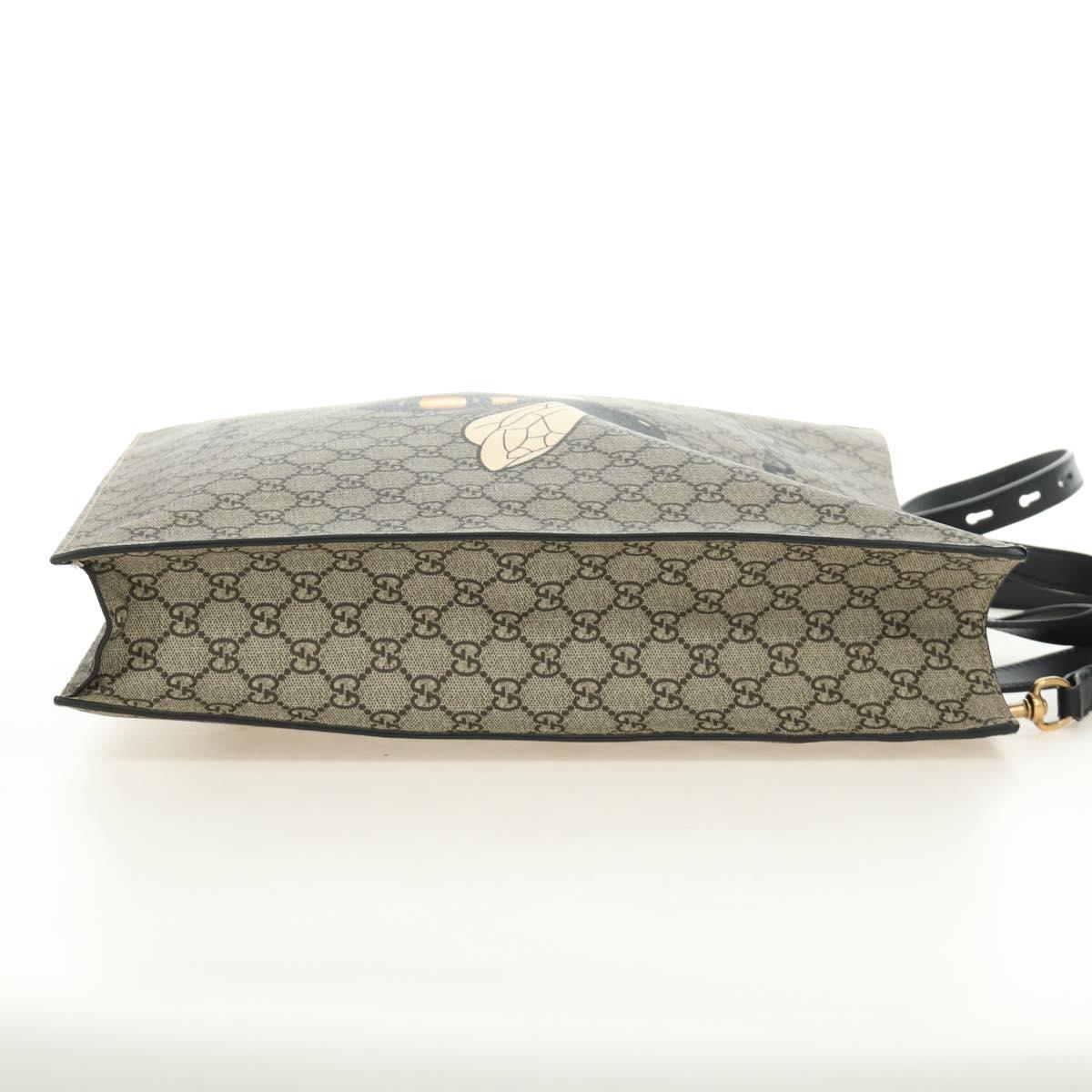 GUCCI GG Supreme Tote Bag PVC 2way Beige Gold 450950 Auth 187728M