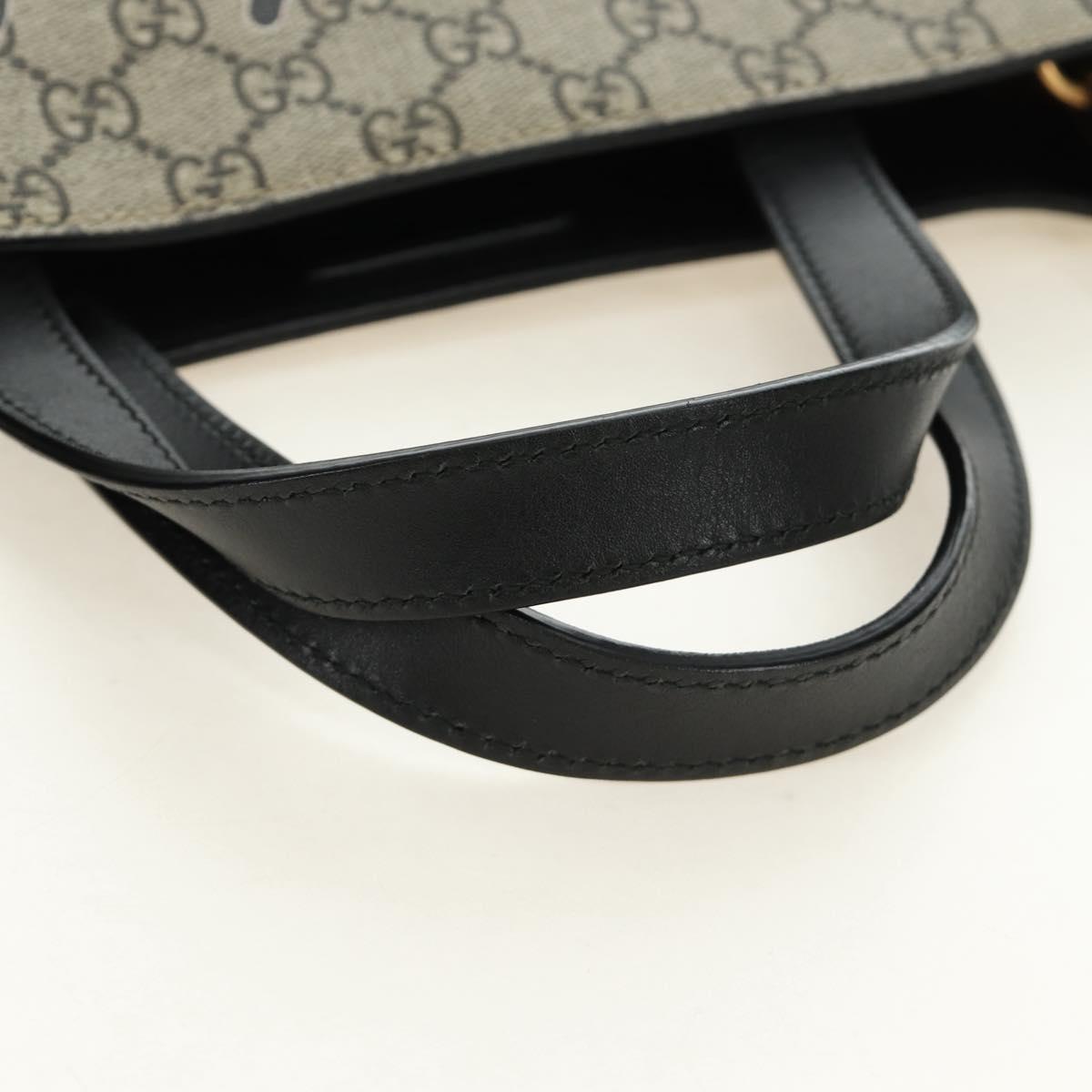 GUCCI GG Supreme Tote Bag PVC 2way Beige Gold 450950 Auth 187728M