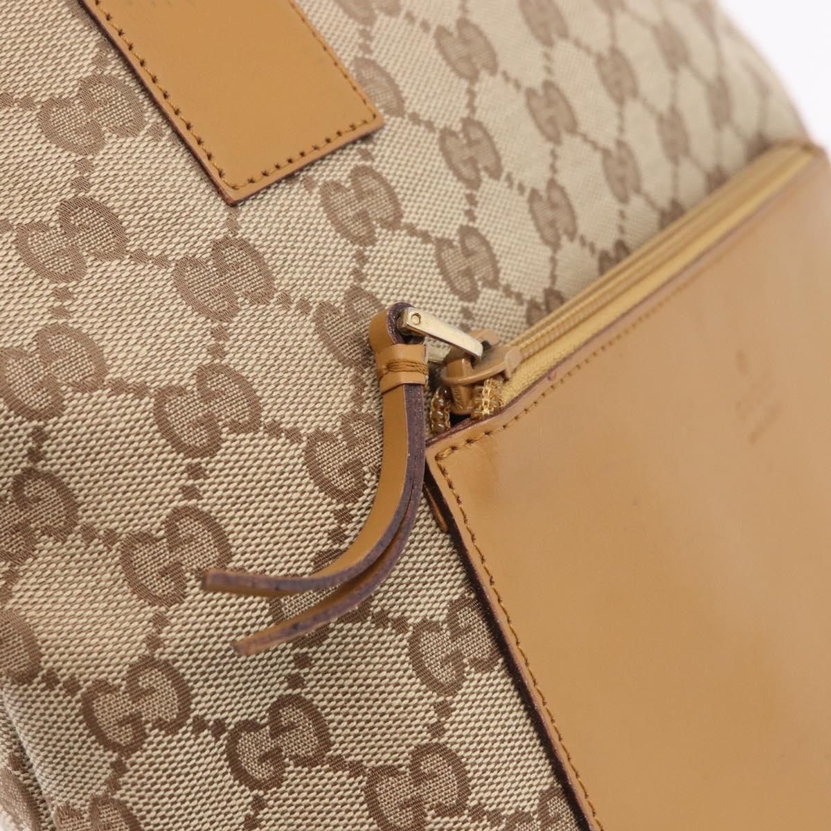 GUCCI GG Canvas Sherry Line Tote Bag Beige Red 019 0401 Auth 187732A