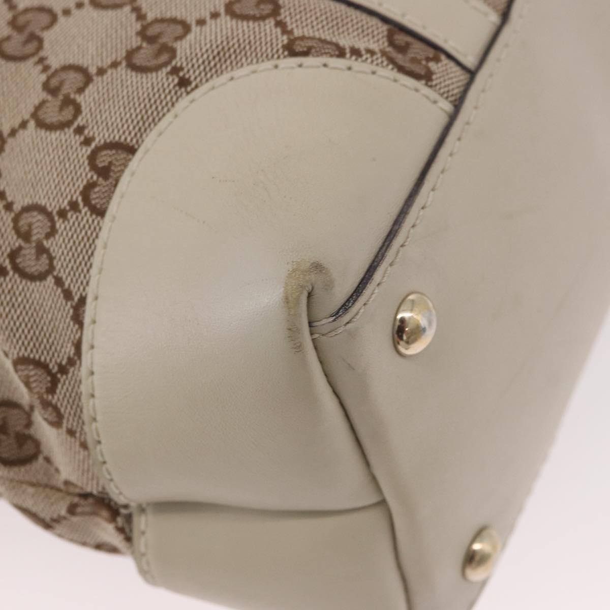 GUCCI GG Canvas Tote Bag Beige Gold 257069 Auth 187734