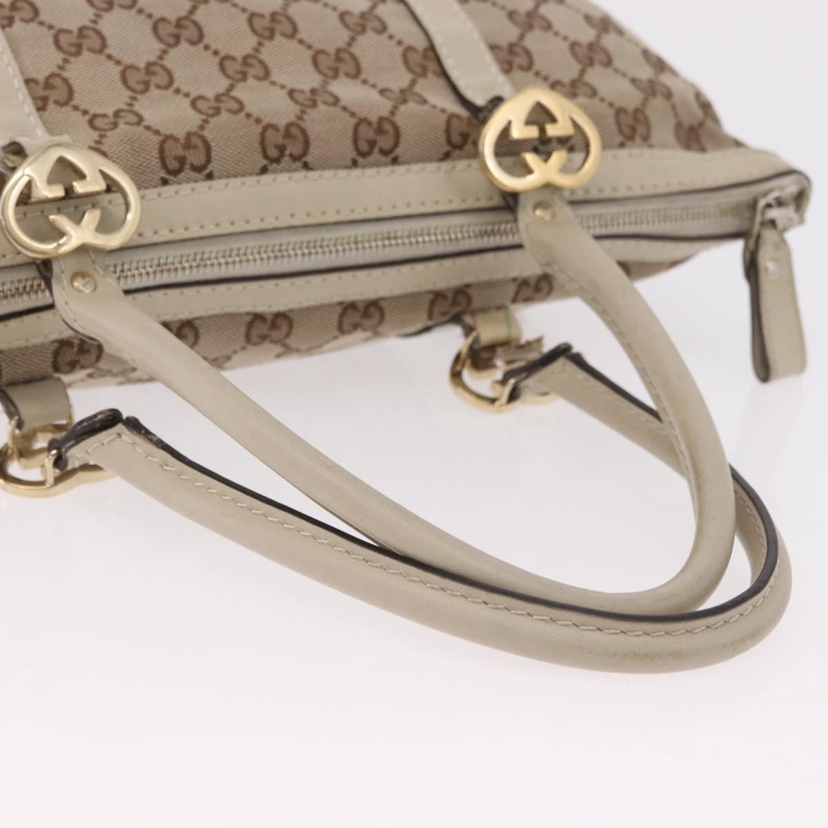 GUCCI GG Canvas Tote Bag Beige Gold 257069 Auth 187734