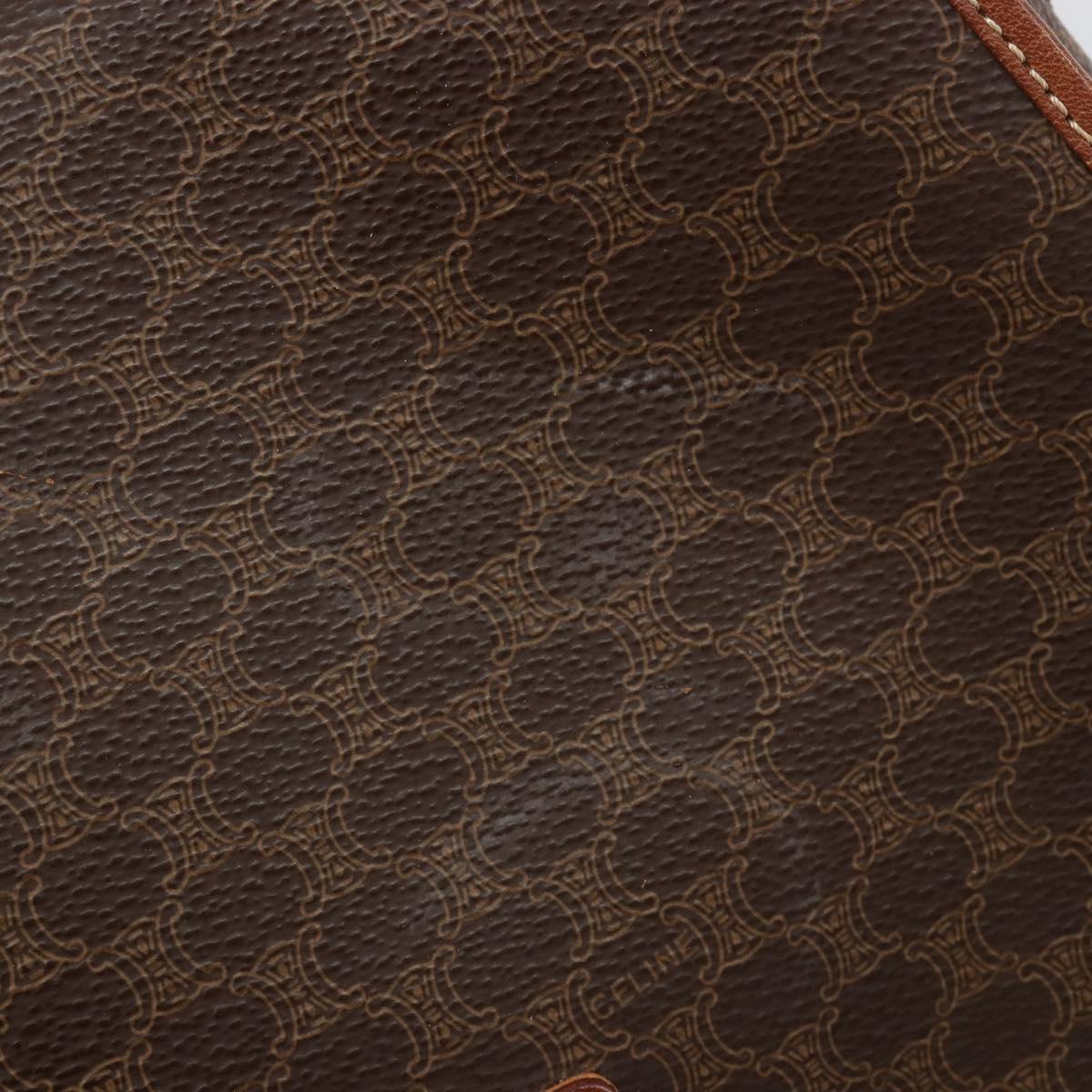 CELINE Macadam Canvas Shoulder Bag PVC Leather Brown Gold Auth 187736