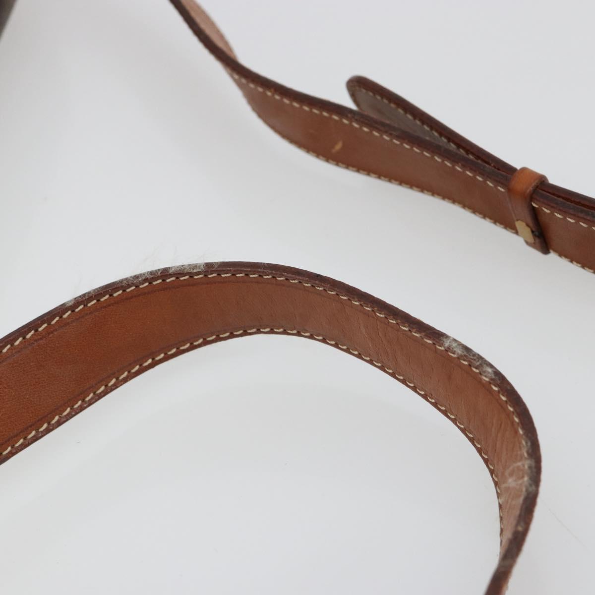CELINE Macadam Canvas Shoulder Bag PVC Leather Brown Gold Auth 187736