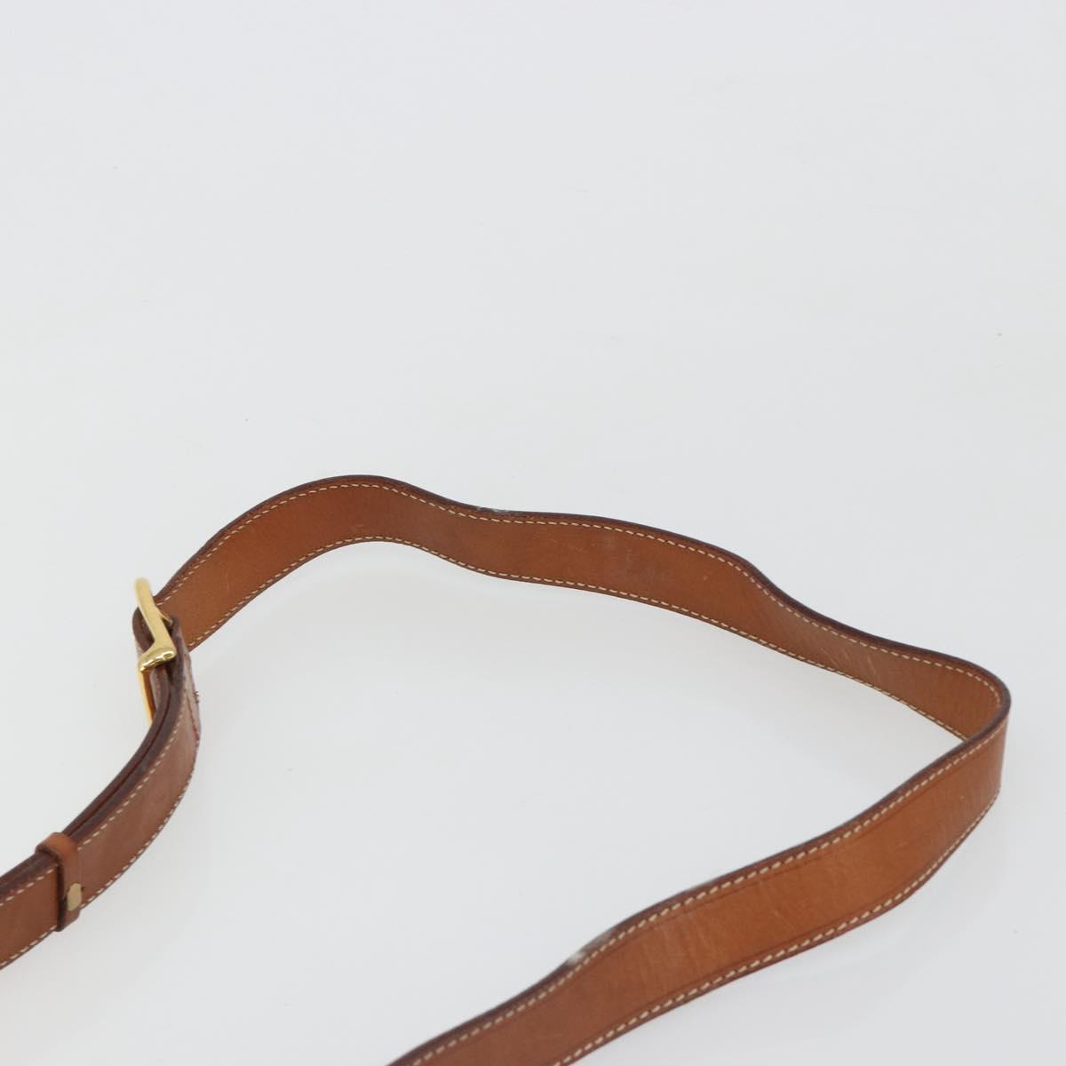 CELINE Macadam Canvas Shoulder Bag PVC Leather Brown Gold Auth 187736