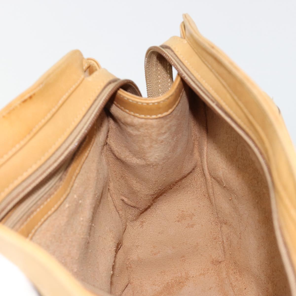 GUCCI Micro GG Supreme Hand Bag PVC Beige Gold Auth 187737