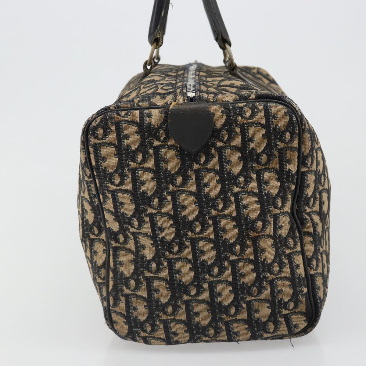 Christian Dior Trotter Canvas Hand Bag Navy Silver Auth 187741
