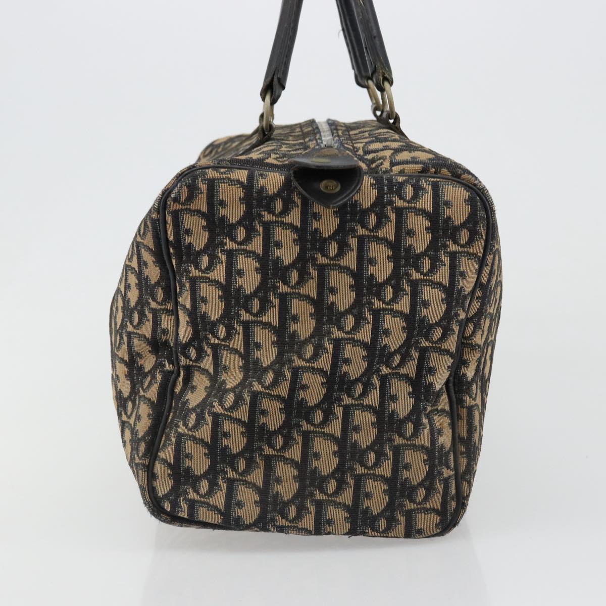Christian Dior Trotter Canvas Hand Bag Navy Silver Auth 187741