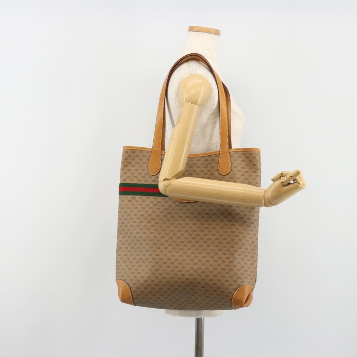 GUCCI Micro GG Supreme Web Sherry Line Bag PVC Beige 002 123 0131 Auth 187742A