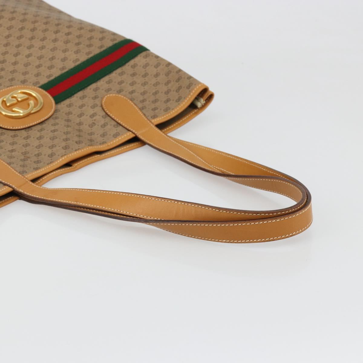 GUCCI Micro GG Supreme Web Sherry Line Bag PVC Beige 002 123 0131 Auth 187742A