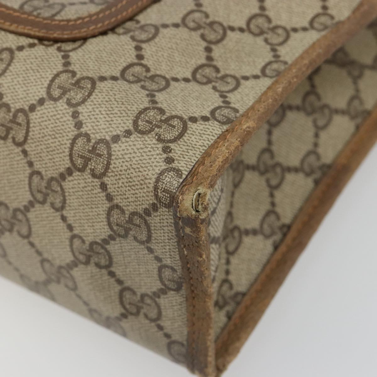 GUCCI GG Supreme Web Sherry Line Tote Bag PVC Beige Red 89 02 997 Auth 187743