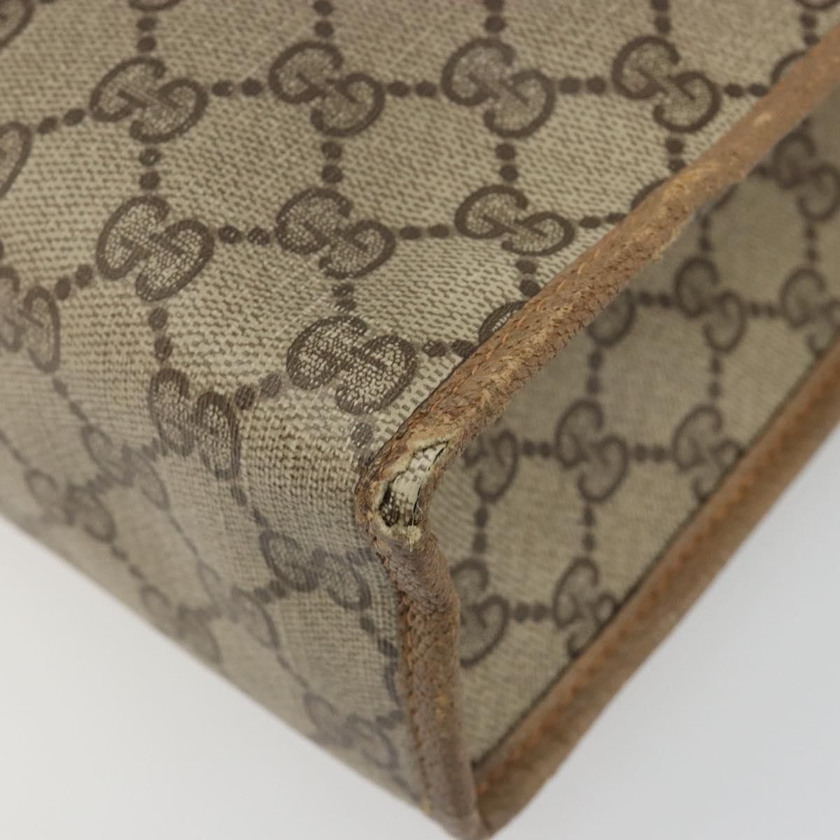 GUCCI GG Supreme Web Sherry Line Tote Bag PVC Beige Red 89 02 997 Auth 187743