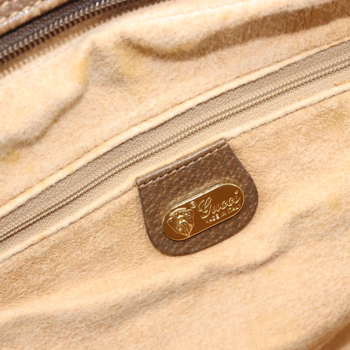 GUCCI GG Supreme Hand Bag PVC Beige Gold Auth 187745