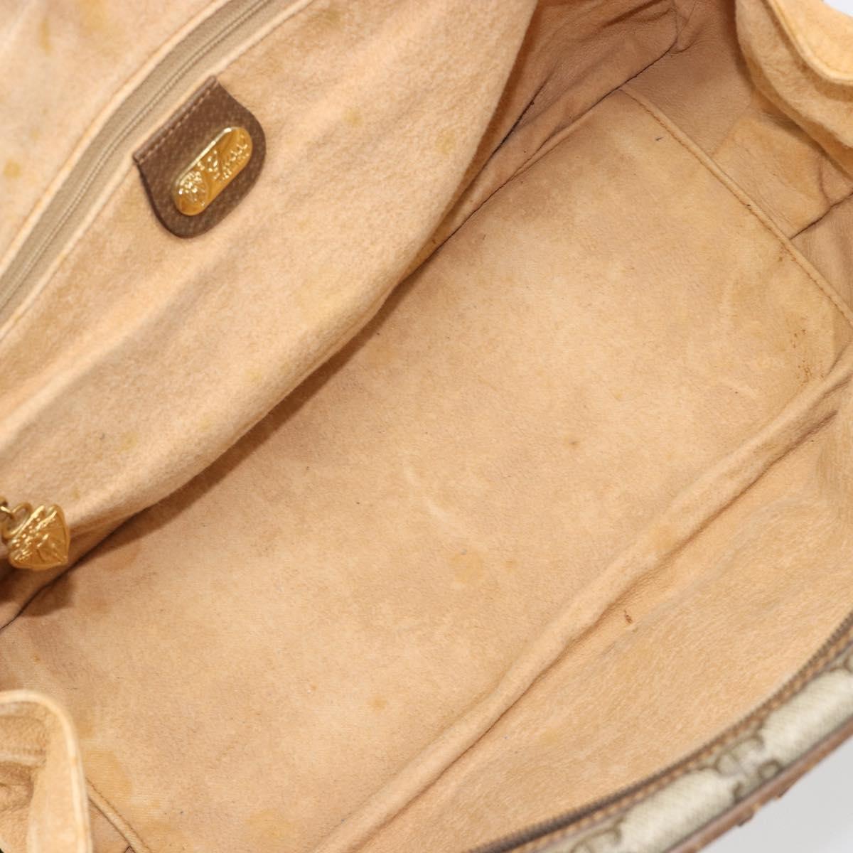 GUCCI GG Supreme Hand Bag PVC Beige Gold Auth 187745