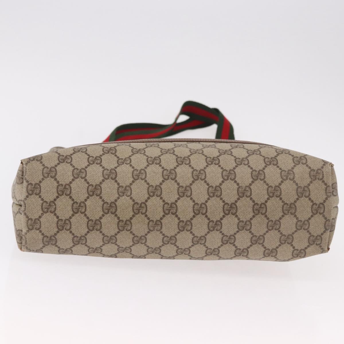 GUCCI GG Supreme Web Sherry Line Tote Bag PVC Beige Red 002 58 6487 Auth 187748