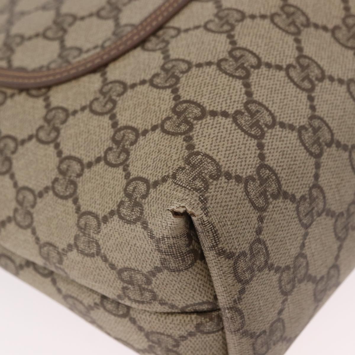 GUCCI GG Supreme Web Sherry Line Tote Bag PVC Beige Red 002 58 6487 Auth 187748