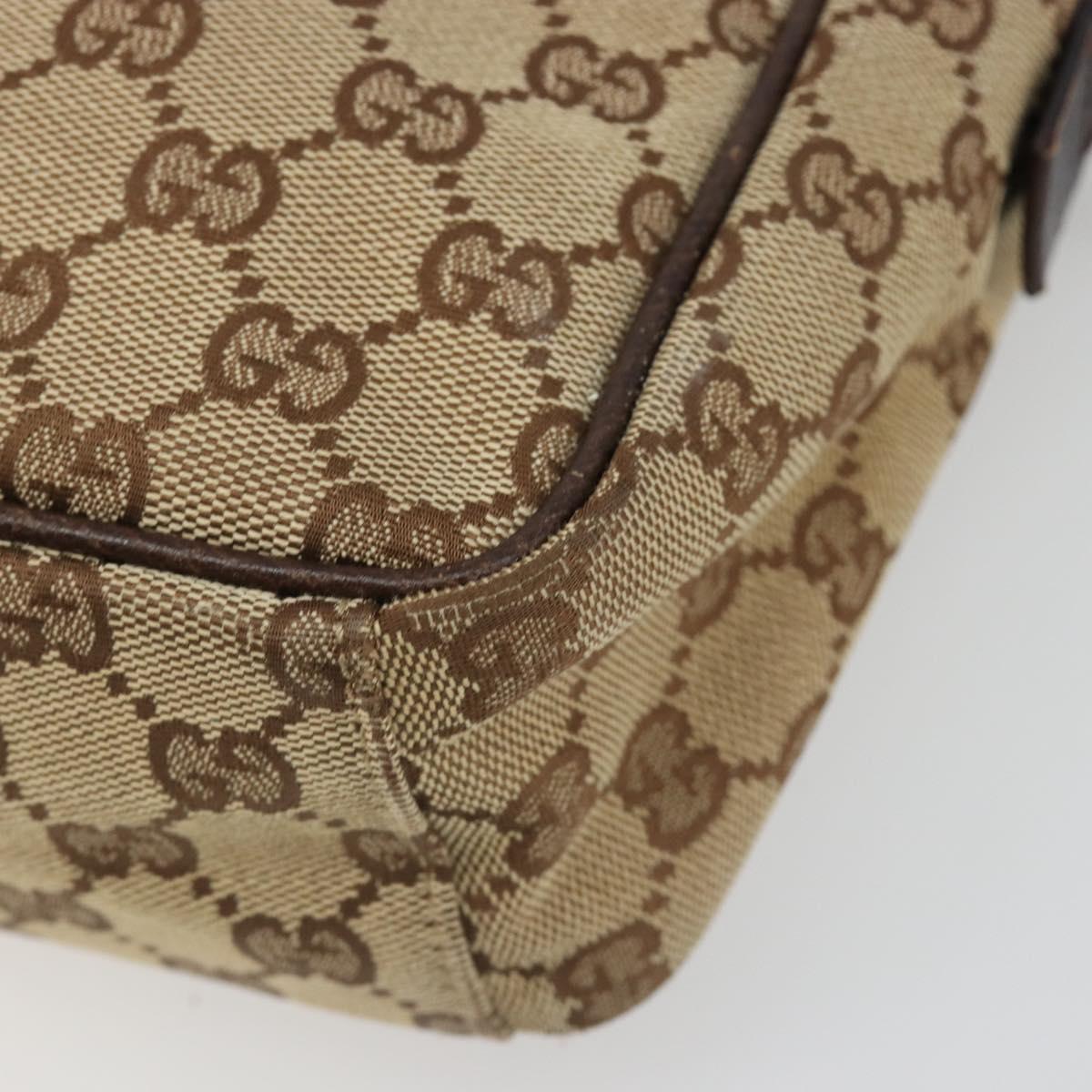 GUCCI GG Canvas Shoulder Bag Beige Silver 122759 Auth 187751